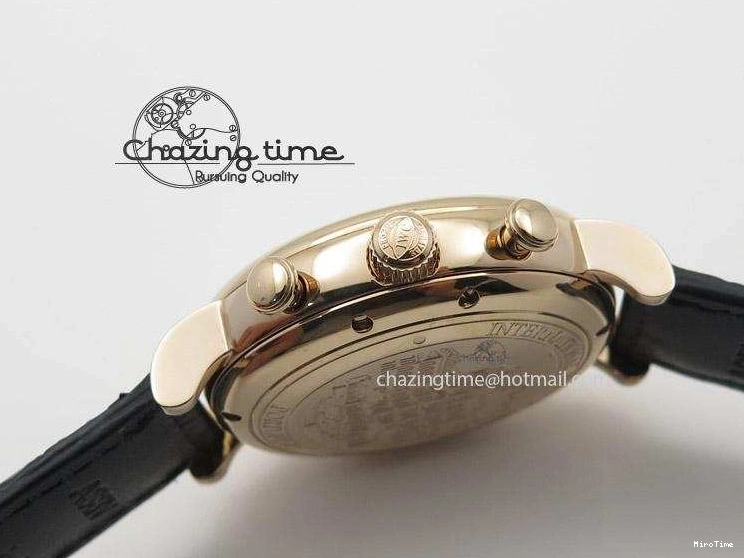 MIROTIME 0508 Portofino Chrono RG Black Dial on Black Leather Strap A HighPerformance 7389